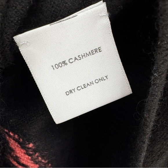 White + Warren Cashmere Graffiti Heart Sweater Black Size S - Picture 7 of 9